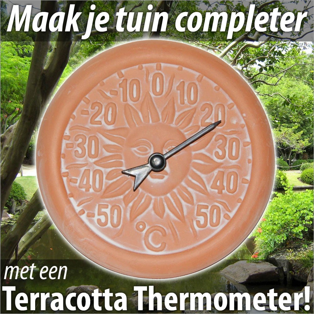 vsdeal.com - Terracotta Tuin Thermometer 20 cm doorsnee OP=OP vsdeal.com - Terracotta Tuin Thermometer 20 cm doorsnee OP=OP