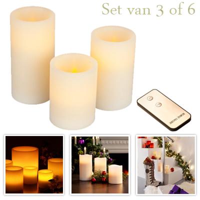 Waat? - 3-delige of 6-delige LED kaarsenset met afstandsbediening Waat? - 3-delige of 6-delige LED kaarsenset met afstandsbediening