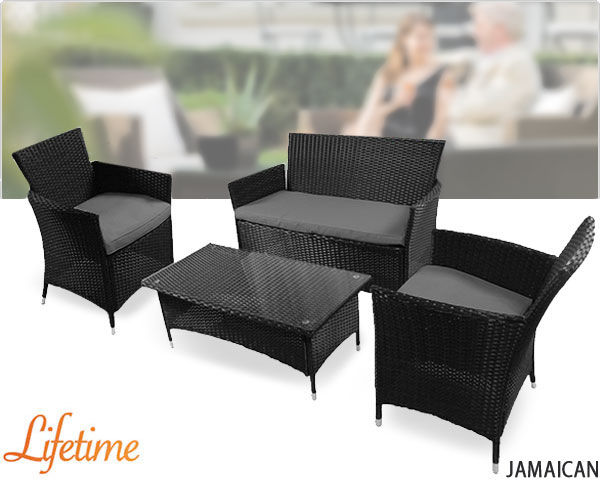 Waat? - 4-delige loungeset met comfortabele kussens Waat? - 4-delige loungeset met comfortabele kussens