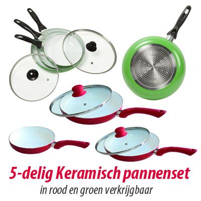 Waat? - 5-delige Keramisch pannenset (beschikbaar in 2 kleuren) Waat? - 5-delige Keramisch pannenset (beschikbaar in 2 kleuren)