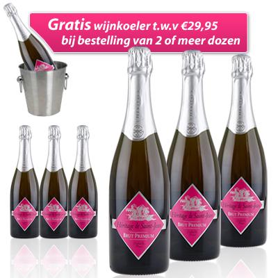 Waat? - 6 flessen Rosé Bubbels (Vin Mousseux Brut) met gratis wijnkoeler t.w.v. € 29,95 bij bestelling van 2 dozen of meer en GRATIS verzending!