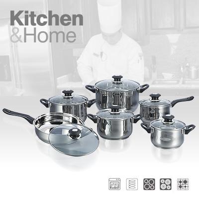 Waat? - 6-delige RVS KitchenHome professionele pannenset Waat? - 6-delige RVS KitchenHome professionele pannenset