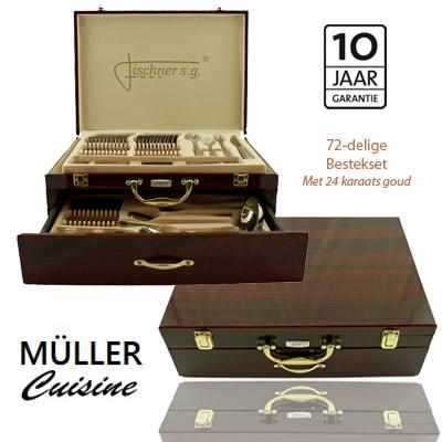 Waat? - 72-delig Müller Cuisine Bestekset verguld met 24 karaats goud Waat? - 72-delig Müller Cuisine Bestekset verguld met 24 karaats goud