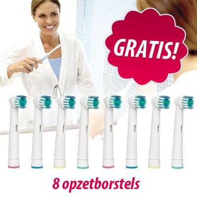Waat? - 8 GRATIS opzetborstels geschikt voor de Oral B elektrische tandenborstel!