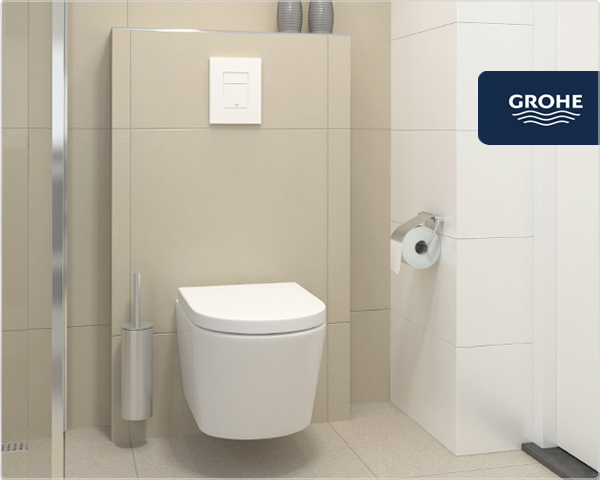 Waat? - Compleet zwevend toilet-set met grohe inbouwreservoir Waat? - Compleet zwevend toilet-set met grohe inbouwreservoir