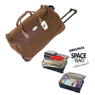 Waat? - Duo aanbieding: Luxe leatherlook reistrolley en-of SpaceBag Travelset Waat? - Duo aanbieding: Luxe leatherlook reistrolley en-of SpaceBag Travelset