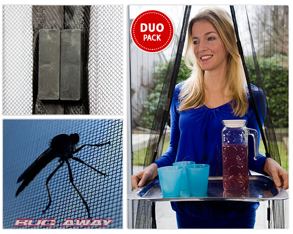 Waat? - Duopack magneet deurhor om alle insecten buiten de deur te houden