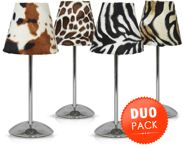 Waat? - Duopack tafellamp met dierenprint Waat? - Duopack tafellamp met dierenprint