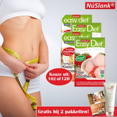 Waat? - Easy Diet afslankmaaltijden met cadeaus t.w.v. €134.95 vanaf 2 pakketten! Waat? - Easy Diet afslankmaaltijden met cadeaus t.w.v. €134.95 vanaf 2 pakketten!