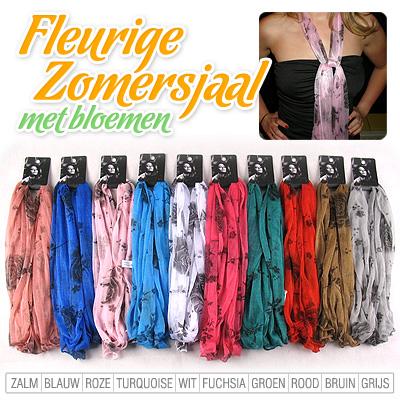 Waat? - Fleurige zomersjaal met bloemen (in 10 verschillende kleuren) Waat? - Fleurige zomersjaal met bloemen (in 10 verschillende kleuren)