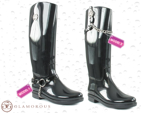 Waat? - Glamorous regenboots met ketting Waat? - Glamorous regenboots met ketting