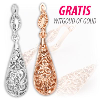 Waat? - GRATIS 18 karaats goud/witgoud vergulde oorhangers Waat? - GRATIS 18 karaats goud/witgoud vergulde oorhangers