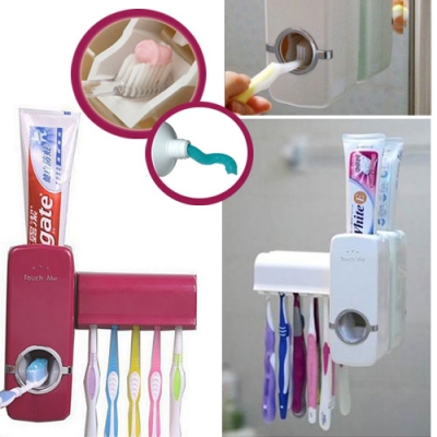 Waat? - Handig en hygiënisch! Automatische tandpastadispenser met tandenborstelhouder Waat? - Handig en hygiënisch! Automatische tandpastadispenser met tandenborstelhouder