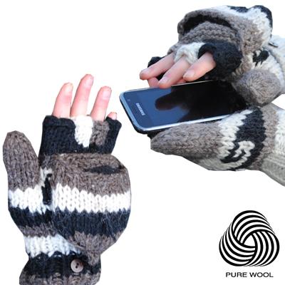 Waat? - Hippe wollen Nepal handschoenen met flexibele bovenkant Waat? - Hippe wollen Nepal handschoenen met flexibele bovenkant