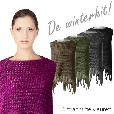 Waat? - Hippe, zachte, warme poncho (5 prachtige kleuren!)