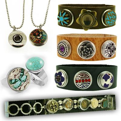 Waat? - Lederen armbandjes, 5 drukker armband, ketting en ring voor verwisselbare drukkers (keuze uit horloge- en bedeldrukkers) Waat? - Lederen armbandjes, 5 drukker armband, ketting en ring voor verwisselbare drukkers (keuze uit horloge- en bedeldrukkers)