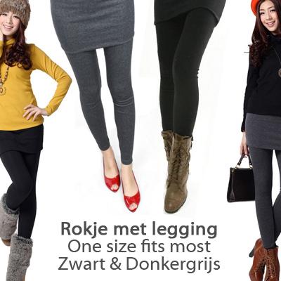 Waat? - Legging met rokje in de basic kleuren zwart en donkergrijs t.w.v. €39.95