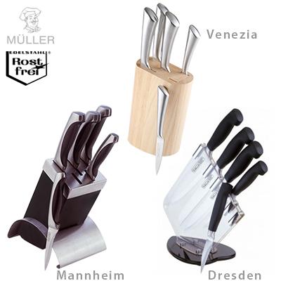Waat? - Müller Cuisine professioneel 6-delig messenblokken (keuze uit 3 modellen) Waat? - Müller Cuisine professioneel 6-delig messenblokken (keuze uit 3 modellen)