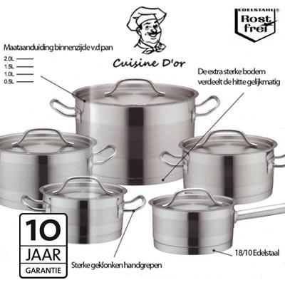 Waat? - Muller Cuisine 5-delige Hotel Line Kookset Waat? - Muller Cuisine 5-delige Hotel Line Kookset