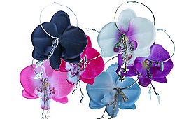 Waat? - Oorbellen Orchidee + bedeltje (3 sets)