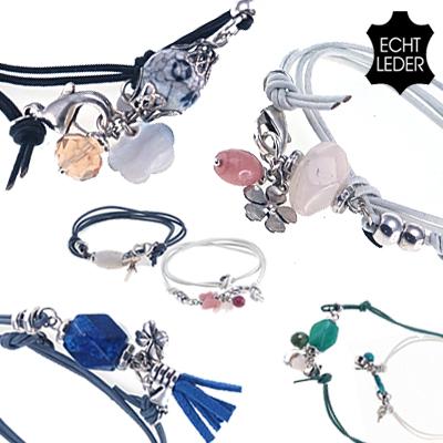Waat? - Prachtige lederen bedelarmbandjes met halfedelstenen Waat? - Prachtige lederen bedelarmbandjes met halfedelstenen