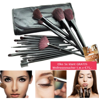 Waat? - Professionele visagieset (set van 12, 18 of 32): Elke 5e klant een GRATIS Wellnessvoucher t.w.v. €75,- Waat? - Professionele visagieset (set van 12, 18 of 32): Elke 5e klant een GRATIS Wellnessvoucher t.w.v. €75,-