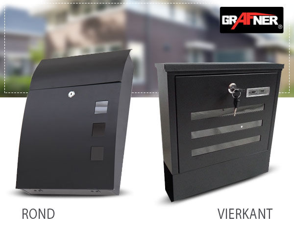 Waat? - Ronde of vierkante rvs brievenbus Waat? - Ronde of vierkante rvs brievenbus