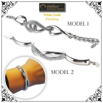 Waat? - Schitterende met witgoud vergulde armbanden (keuze uit 2 modellen) Waat? - Schitterende met witgoud vergulde armbanden (keuze uit 2 modellen)