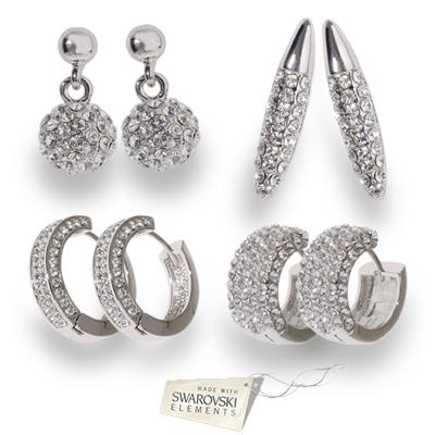 Waat? - Schitterende Swarovski Oorbellen met een laagje witgoud (4 ontwerpen) Waat? - Schitterende Swarovski Oorbellen met een laagje witgoud (4 ontwerpen)