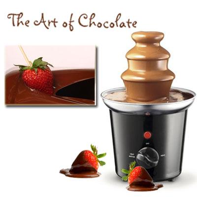 Waat? - The Art of Chocolate Chocoladefontein met bijpassende vorkjes en servetten Waat? - The Art of Chocolate Chocoladefontein met bijpassende vorkjes en servetten