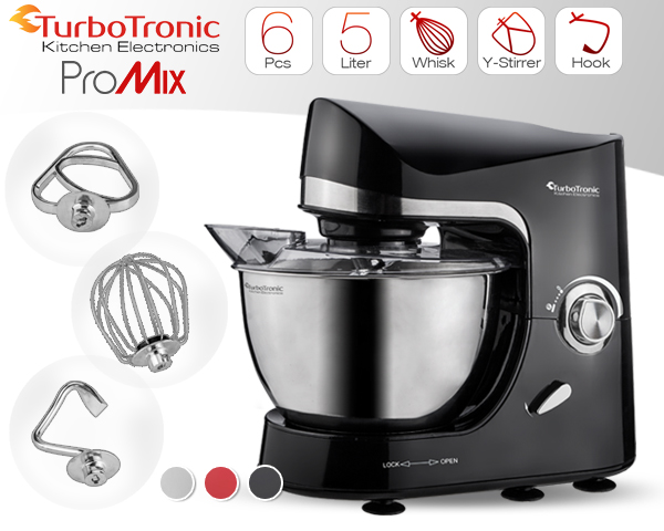 Waat? - Turbotronic pro-mix stand mixer in 3 kleuren Waat? - Turbotronic pro-mix stand mixer in 3 kleuren