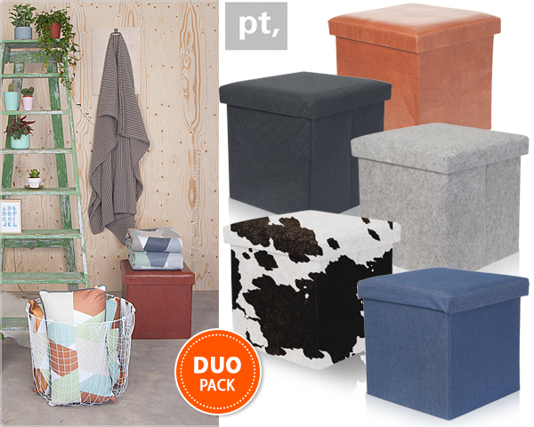 Waat? - Twee present time poefen met opbergruimte Waat? - Twee present time poefen met opbergruimte