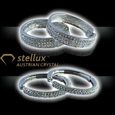 Waat? - Witgouden oorbellen met strass steentjes Waat? - Witgouden oorbellen met strass steentjes