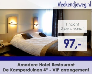 Weekendjeweg - Amadore Hotel Restaurant De Kamperduinen 4* vanaf 97,-.