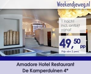 Weekendjeweg - Amadore Hotel Restaurant De Kamperduinen 4* vanaf 99,-. Weekendjeweg - Amadore Hotel Restaurant De Kamperduinen 4* vanaf 99,-.