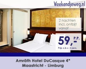 Weekendjeweg - Amrâth Hotel DuCasque 4* vanaf 118,-.