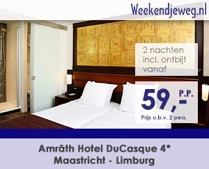 Weekendjeweg - Amrâth Hotel DuCasque 4* vanaf 118,-. Weekendjeweg - Amrâth Hotel DuCasque 4* vanaf 118,-.
