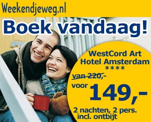 Weekendjeweg - Amsterdam, Westcord Art Hotel Amsterdam 4* 4* Vanaf 149,00.