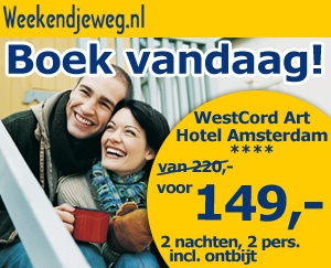Weekendjeweg - Amsterdam, Westcord Art Hotel Amsterdam 4* 4* Vanaf 149,00. Weekendjeweg - Amsterdam, Westcord Art Hotel Amsterdam 4* 4* Vanaf 149,00.