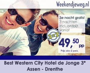 Weekendjeweg - Best Western City Hotel de Jonge 3* vanaf 99,-.