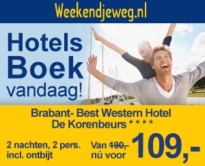 Weekendjeweg - Best Western Hotel De Korenbeurs 4* vanaf 109,-.