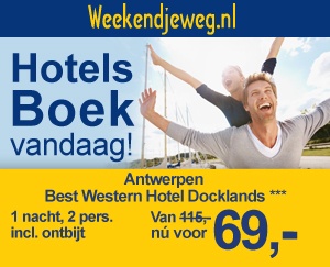 Weekendjeweg - Best Western Hotel Docklands 3* vanaf 69,-.