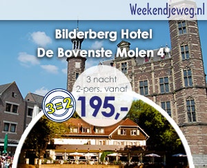 Weekendjeweg - Bilderberg Hotel De Bovenste Molen 4* vanaf 195,-.