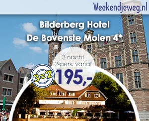 Weekendjeweg - Bilderberg Hotel De Bovenste Molen 4* vanaf 195,-. Weekendjeweg - Bilderberg Hotel De Bovenste Molen 4* vanaf 195,-.