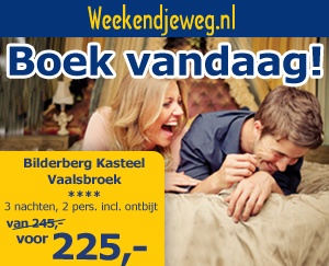 Weekendjeweg - Bilderberg Kasteel Vaalsbroek 4* vanaf 225,-. Weekendjeweg - Bilderberg Kasteel Vaalsbroek 4* vanaf 225,-.