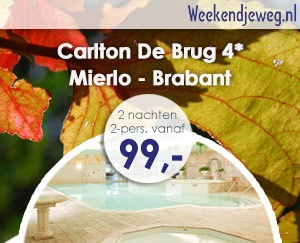 Weekendjeweg - Carlton De Brug 4* vanaf 99,-. Weekendjeweg - Carlton De Brug 4* vanaf 99,-.