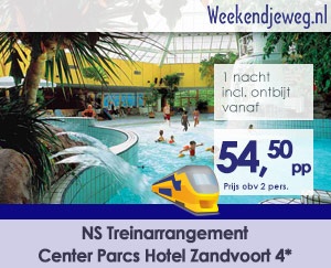 Weekendjeweg - Center Parcs Hotel Zandvoort 4* vanaf 109,-.