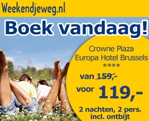 Weekendjeweg - Crowne Plaza Europa Hotel Brussels 4* vanaf 118,-.