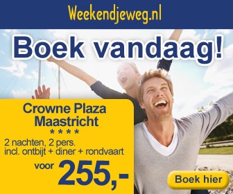Weekendjeweg - Crowne Plaza Hotel Maastricht 4* vanaf 255,-.