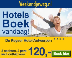Weekendjeweg - De Keyser Hotel 4* vanaf 120,-.